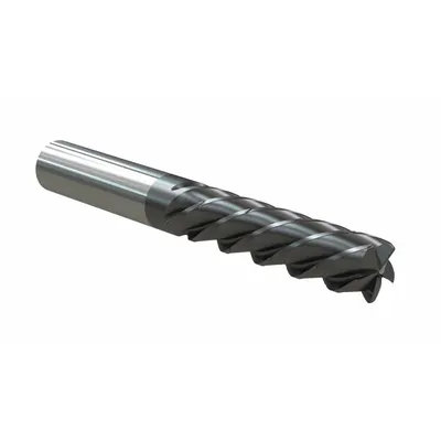 WIDIA HANITA Corner Radius End Mill: Carbide, AlTiN Coated, 5 Flute, 1" Mill Dia, 2-1/4" LOC - Fast-Cutting Carbide Corner-Radius End Mills for Steel & Cast Iron