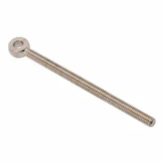 This stainless steel male threaded fixed rod end features a plain, right-hand thread design with a 6-inch hole center-to-end length. It is used in industrial linkage systems to provide a fixed-length connection for rods or cables, commonly applied in material handling, packaging machinery, and automation equipment.