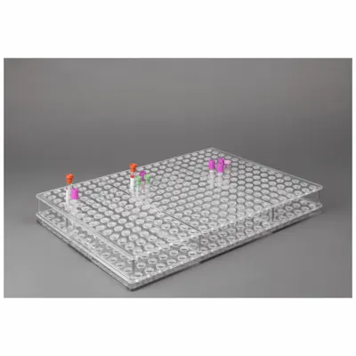 POLTEX BLDTUBE300 Test Tube Rack, Clear PETG, 300 Tubes - Lab Storage Racks