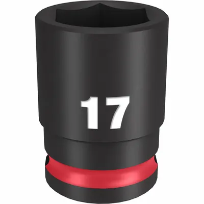 MILWAUKEE Standard Impact Socket: 3/8 in Drive Size, Metric, 17 mm Socket Size, 6-Point - 3/8" Drive Impact Sockets