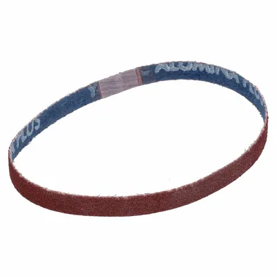 NORTON Sanding Belt: 3/8 in W x 13 in L, Ceramic, 80 Grit, Y Wt Polyester Backing - Cool-Cutting Sanding Belts for All Metals