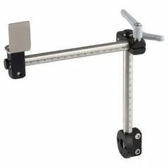 This sensor mounting kit includes two stainless steel tubes with scale markings, each 200 mm long, and tube caps. The bracket has no hole. Used for positioning sensors in industrial automation and machine building.