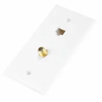 MONOPRICE Audio/Video Wall Plate: 1 Gang, 1 Port, With F-Type, White (MPN 7838)