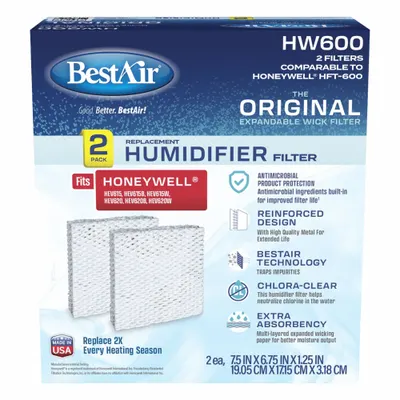 BESTAIR Humidifier Pad: Humidifier Pad, Portable Humidifier, HEV615/HEV620, Cellulose - Humidifier Pads for Portable Humidifiers
