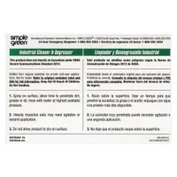 This 10-pack of secondary bottle labels measures 6 inches in width and bears the legend 'Simple Green Industrial Cleaner and Degreaser.' Designed for secondary container identification, these labels support workplace organization and compliance by clearly marking container contents