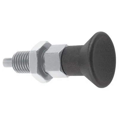 KIPP Extended-Pin Pull-Knob Indexing Plunger with Jam Nut - Extended-Pin Pull-Knob Indexing Plungers with Jam Nut
