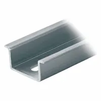 Steel DIN-rail mounting track for securing DIN rail mount products in control panels and electrical enclosures. Provides a standardized mounting platform for industrial control components. Weight: 1235 g