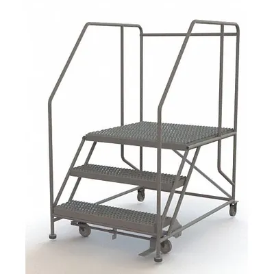 TRI-ARC Mobile Work Platform: 2.5 ft Platform Ht - Max, 36 in x 35 in, Steel - Manual-Lock Rolling Single-Access Platforms