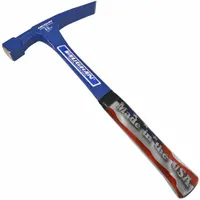 Bricklayers Hammer: 13 in Overall Lg, Steel Handle, Perpendicular, 1 1/4 in Blade Lg, 18 oz Head Wt (MPN ABL18)