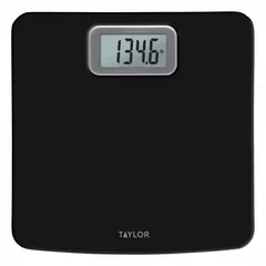 Digital bathroom scale with integrated indicator for personal weight measurement. Weighs in pounds with 0.1 kg/0.2 lb readability. Features an 11 3/4 in weighing surface treated with antimicrobial agents. Not IP rated.