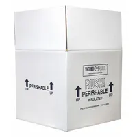 Insulated Shipping Container: 16 3/8 in x 16 3/8 in x 15 in, 2 in Insert Wall Thick, Cardboard (MPN 53XM45)
