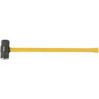 Standard Sledge Hammer: Steel, Fiberglass Handle, 8 lb Head Wt, 2 1/2 in Dia, 34 in Overall Lg, ANSI