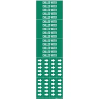 Pipe Marker: Chilled Water, Green, White, Fits 3/4 in and Smaller Pipe O.D., 3 Pipe Markers (MPN 7045-3C)