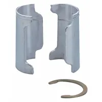 This split sleeve is designed for use with Super Erecta wire shelving systems to enable quick shelf height adjustments without disassembling the unit. Made of aluminum with a zinc-plated finish, it includes four zinc rings. Suitable for commercial kitchens, warehouses, and storage areas requiring flexible shelving configurations