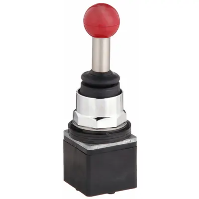 Dayton Joystick Operator, 4-Position with Center Off, Momentary, Metal Bezel - Joystick Operators without Contact Blocks