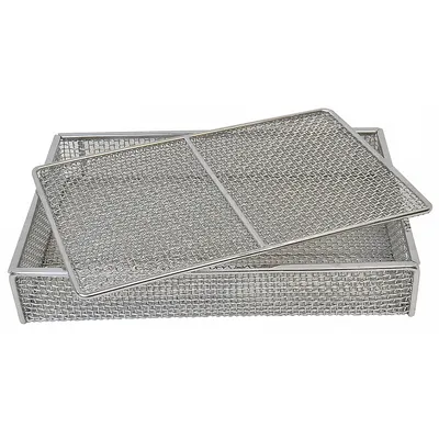 MARLIN STEEL WIRE PRODUCTS Parts Washer Basket: Rectangular, Stainless Steel, Silver - Rectangular Parts Washer Baskets