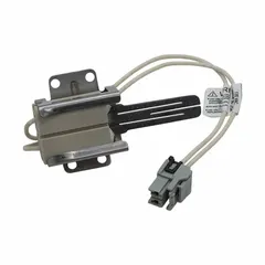 Universal hot surface ignitor for gas-fired heating appliances. Silicon carbide construction with flat tip. Hardwired connection, 120V AC input voltage, 10-inch lead length. Suitable as a replacement for other OEM brands.
