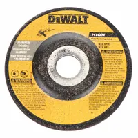 General purpose grinding wheel for soft metals such as steel and iron. Type 27 depressed center design with 30 grit aluminum oxide abrasive for material removal and weld seam blending. Dimensions: 4-1/2" diameter, 1/4" thickness, 7/8" arbor hole