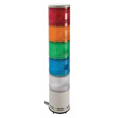 SCHNEIDER Tower Light Assembly: 5 Tier, Blue/Clear/Green/Orange/Red, No Sounder Tier - Five-Tier Tower Light Assemblies