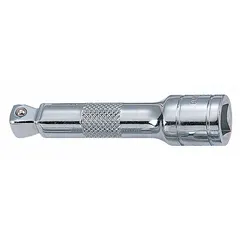 This 3/8-inch drive flex and wobble hand socket extension has a 6-inch overall length and a chrome finish. It is used to access fasteners in tight or offset spaces where a rigid straight extension cannot reach, suitable for general automotive, industrial, and maintenance tasks.