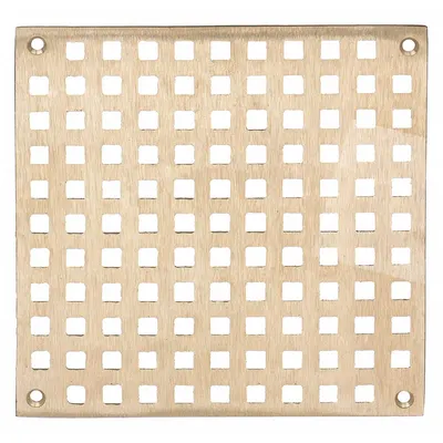 JAY R. SMITH MFG. CO Grate: A, Square, 10 in Overall Wd, 3/8 in Overall Ht, Nickel Bronze - Light-Duty Floor Drain Grates (Class A)