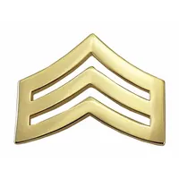 HEROS PRIDE Metal Rank Insignia: SGT. Chevron, 1 in, Gold, Metal, Clutch Pin, Rank Insignia, 1 PR (MPN 4422RG)