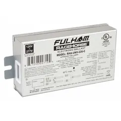Programmed rapid start electronic ballast for one T5CR40 lamp. Supports lamp wattages of 18W, 28W, 38W, and 39W. Suitable for use in commercial and industrial lighting fixtures such as troffers and strip lights.