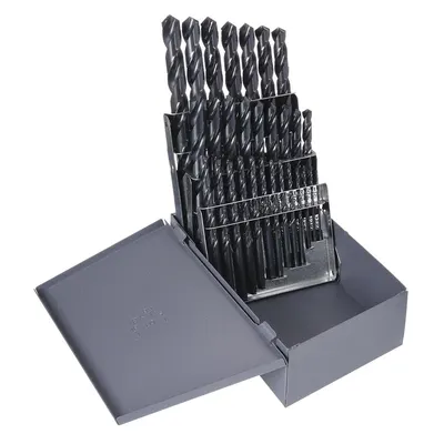 CLE-LINE Reduced Shank Drill Bit Set: 29 Pc, 1/16" to 1/2" by 64ths, 118° Point - Reduced-Shank High-Speed Steel Jobber-Length Drill Bit Sets