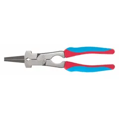 These welding pliers feature a serrated groove jaw for gripping, twisting, and cutting hard and medium-hard wire from 15/32 in to 29/32 in. With a 9 in overall length, 1/2 in jaw width, and 1 1/8 in max jaw opening, they are suited for welding, fabrication, and metalworking tasks requiring secure wire handling. The ergonomic handle provides comfort during extended use.
