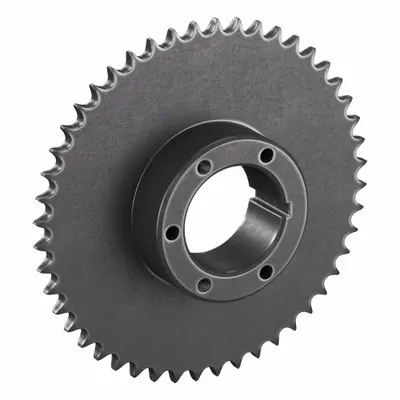 TSUBAKI Sprocket: For 50 Chain, 48 Teeth, 9.556 in Pitch Dia, 9.911 in Outside Dia - Size 50 Bushed-Bore Roller Chain Sprockets