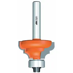 Carbide-tipped router bit with 1 1/8 in cutter diameter. Designed for creating decorative S-shaped profiles on wood edges, commonly used in edge-forming applications such as cabinet making, furniture trim, and molding.