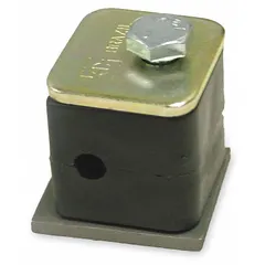 Steel clamp with polypropylene cushion designed to secure and cushion a single hydraulic or pneumatic line. The ribbed bore provides enhanced grip and vibration dampening, reducing noise and wear. Suitable for industrial machinery and fluid power systems where line stability is required.