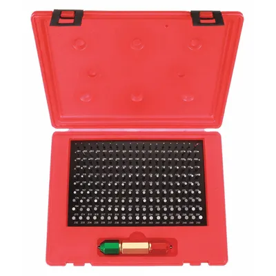 STARRETT Pin Gauge Set: Go (Plus), 0.061 in to 0.25 in, 0.001 in Dia Increment - Go (Plus) Pin Gauge Sets - Uncoated Tool Steel
