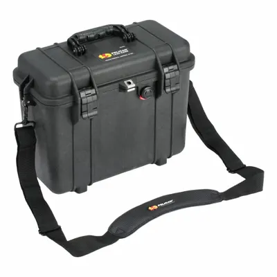 PELICAN Protective Case: 5 3/4 in x 13 1/2 in Inside, Dividers, Black, No Wheels - Catalog Cases