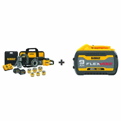 DEWALT Pipe Threading Machine,60V,Bonus Battery: Cordless, FLEXVOLT - DEWALT Cordless Handheld Pipe Threaders