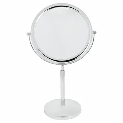 SEE ALL INDUSTRIES Makeup Mirror: Round, Glass, 20 in Overall Ht, 9 in Overall Wd, 6 in Overall Dp - Makeup Mirrors