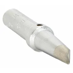 Bevel-shaped soldering tip from the ET Series, 3.2 mm wide and 34.5 mm long. Compatible with WEP 70 handpiece. Suitable for through-hole and surface-mount soldering tasks requiring controlled heat transfer.
