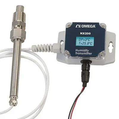 OMEGA Humidity Probe for Dew Point: 1/2 in NPT, 0°C to 200°C, 10.16 cm Probe - Standard Temperature Transmitters