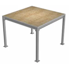 Standard deck platform with OSB deck material. Provides 160 sq ft of elevated workspace. Used in industrial facilities and warehouses to create additional storage or work areas without permanent construction.