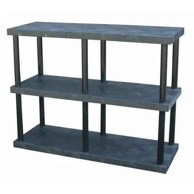 STRUCTURAL PLASTICS Plastic Shelving: 66 in x 24 in, 51 in Overall Ht - High-Durability Fixed Press-Fit Stationary Plastic Shelving