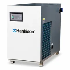 Non-cycling refrigerated compressed air dryer rated for 300 cfm at a 38°F dew point. Operates on 460V AC with 2.48 kW power draw and features a 2-inch NPT connection. Used to remove moisture from compressed air systems in applications such as pneumatic controls, instrumentation, and general plant air.