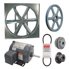 This unassembled belt-drive panel supply fan is designed for general ventilation and make-up air applications. It features a 24-inch blade delivering 4,826 cfm, powered by a totally enclosed motor rated for 230/460V AC. Suitable for use in industrial and commercial facilities to maintain air quality and temperature.