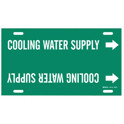 BRADY Cooling Water Supply Strap-On Pipe Marker 4044-G - Cooling Water Supply Strap-On Pipe Markers