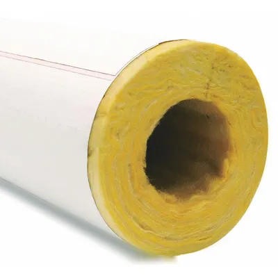 OWENS CORNING Pipe Insulation: Tube, Fiberglass, Slit with Adhesive and Flap, 2 in Thick - Fiberglass Straight Tube Insulation