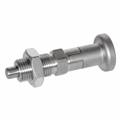 JW WINCO Locking Pull-Knob Indexing Plunger - Locking Pull-Knob Indexing Plungers with Jam Nut