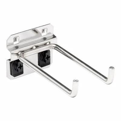 TRITON PRODUCTS Double Rod Pegboard Hook: 4 in x 2 1/8 in x 2 1/4 in, 3 Hooks, 4 in Hook Dp - Hooks for Square-Hole Pegboard