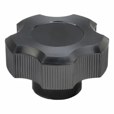 DAVIES Hand Knob: 5 Point, Thermoset, 3/8"-16 Thread, 10 mm Thread Lg - 5-Arm Knobs with Threaded Hole
