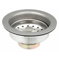 ADVANCE TABCO Sink Drain: Stainless Steel, Chrome, 3 in Overall Ht, 4 1/2 in Overall Dia, Threaded (MPN K-6)