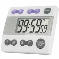 TRACEABLE Alarm Timer: Extra-Loud Alarms Sound for 1 Minute/Memory Recall, 1/2 in Overall Dp, LCD (MPN 5004)