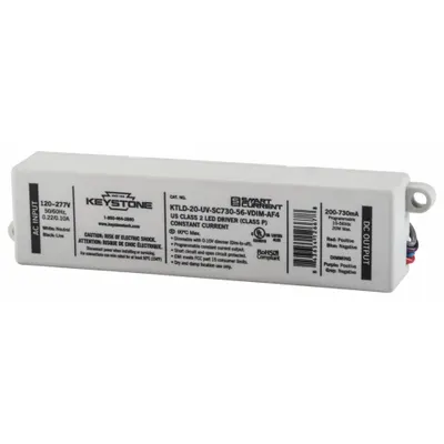 KEYSTONE TECHNOLOGIES Driver: Class 2, 25 W Max. Power Output, 120 to 277V AC - Selectable Output Current Drivers